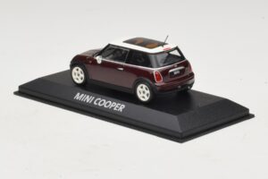 Mini Cooper S R53 Tmavočervený S Panoramatickou Strechou Minichamps 1:43 MINI019 Diecast – obrázok 3 z 4