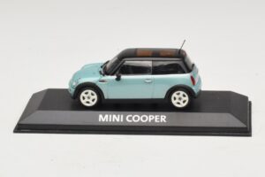 Mini Cooper S R53 Svetlomodrý Metalický S Čiernou Strechou Minichamps 1:43 MINI030 Diecast