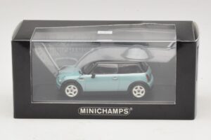 Mini Cooper S R53 Svetlomodrý Metalický S Čiernou Strechou Minichamps 1:43 MINI030 Diecast – obrázok 4 z 4