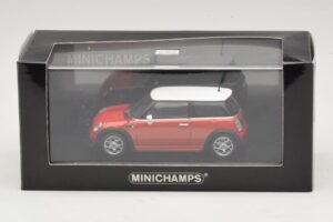 Mini Cooper S R53 Červený S Bielou Strechou Minichamps 1:43 MINI025 Diecast – obrázok 5 z 5