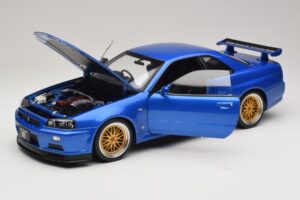 Nissan Skyline GT-R R34 V-Spec II Modrá Metalíza BBS Disky KK-Scale 1:12 KKDC120211-2 Kov – obrázok 2 z 8