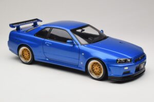 Nissan Skyline GT-R R34 V-Spec II Modrá Metalíza BBS Disky KK-Scale 1:12 KKDC120211-2 Kov – obrázok 6 z 8