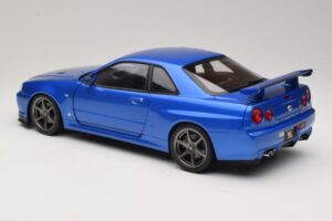 Nissan Skyline GT-R R34 V-Spec II Modrá Metalíza OEM Disky KK-Scale 1:12 KKDC120211-1 Kov – obrázok 7 z 8