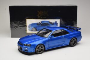 Nissan Skyline GT-R R34 V-Spec II Modrá Metalíza OEM Disky KK-Scale 1:12 KKDC120211-1 Kov – obrázok 8 z 8