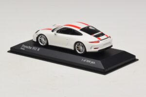 Porsche 911 991.1 R Biely S Červenými Pruhmi Minichamps 1:43 410066220 Diecast – obrázok 4 z 6