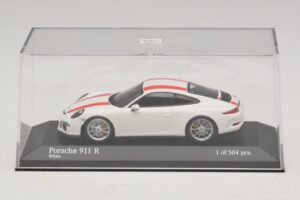 Porsche 911 991.1 R Biely S Červenými Pruhmi Minichamps 1:43 410066220 Diecast – obrázok 5 z 6