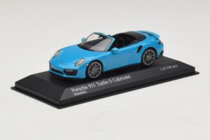Porsche 911 991.1 Turbo S Kabriolet Modrý Minichamps 1:43 410067182 Diecast – obrázok 2 z 5