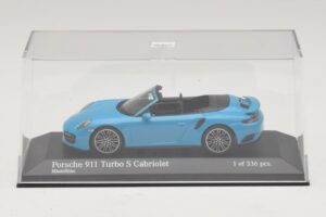 Porsche 911 991.1 Turbo S Kabriolet Modrý Minichamps 1:43 410067182 Diecast – obrázok 4 z 5