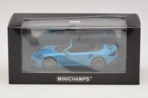 Porsche 911 991.1 Turbo S Kabriolet Modrý Minichamps 1:43 410067182 Diecast – obrázok 5 z 5