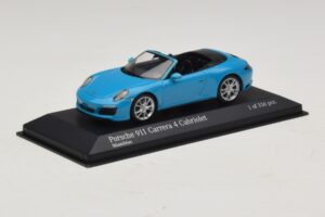 Porsche 911 991.2 Carrera 4 Kabriolet Modrý Minichamps 1:43 410067232 Kov – obrázok 2 z 5
